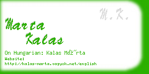 marta kalas business card